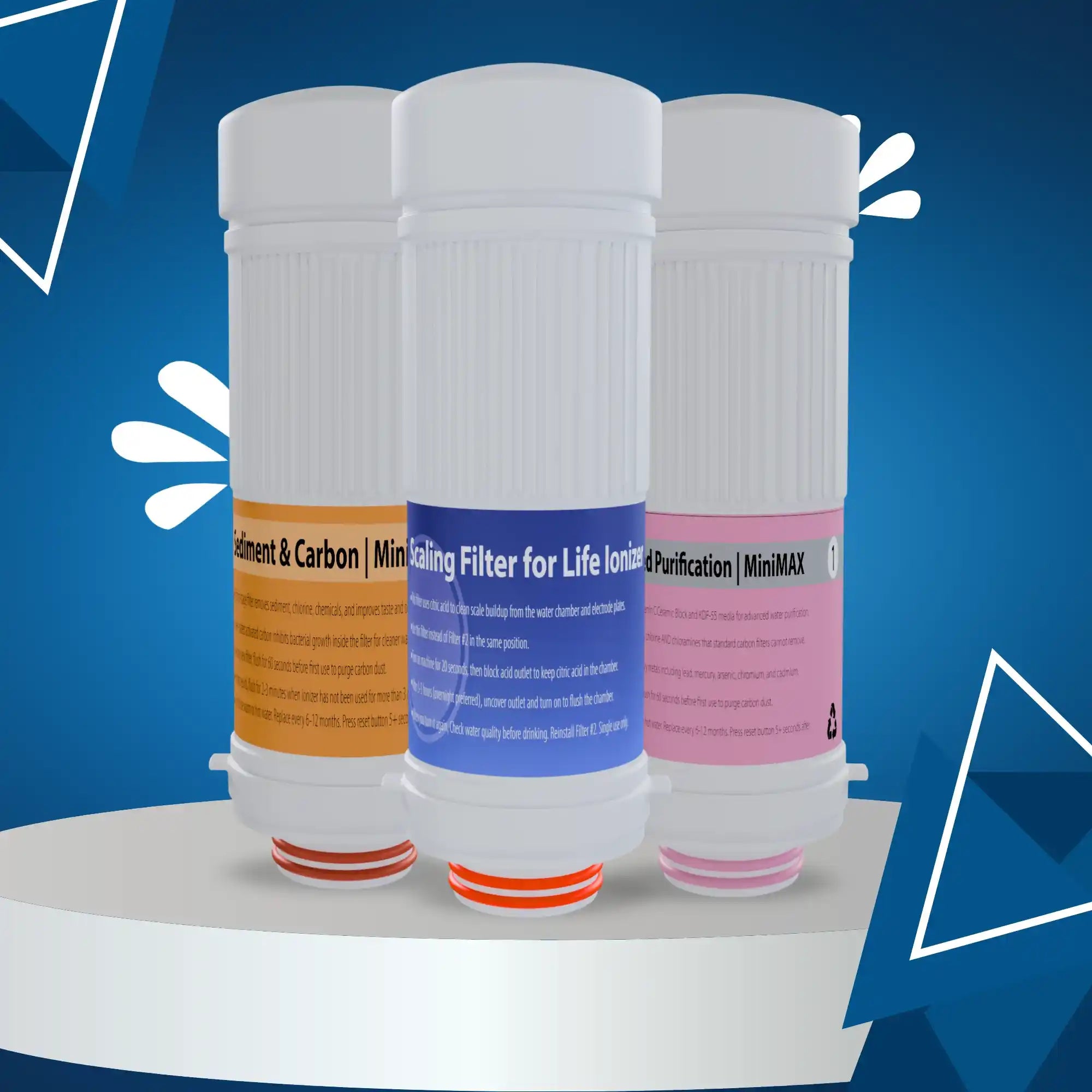 Life Ionizer 5100 replacement filter cartridges for water ionizer maintenance
