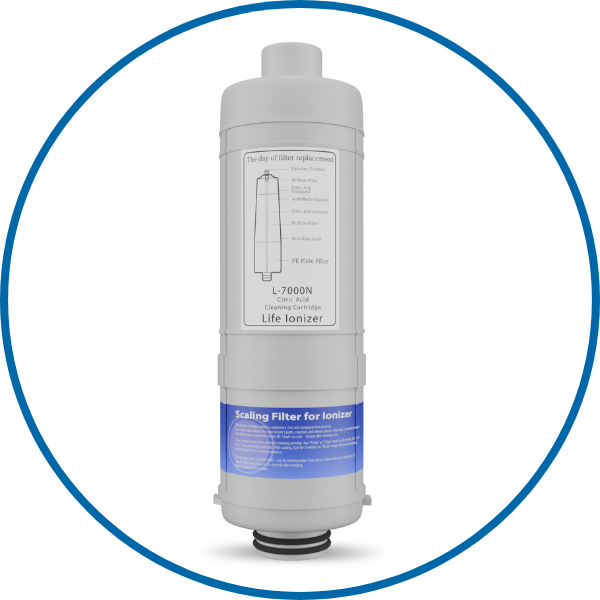 Life Ionizer 7000 citric acid filter – removes scale and maintains clean, healthy water