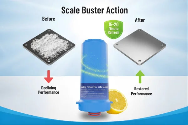 CleanTech citric acid water filter for effective mineral buildup and scale reduction