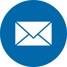 Blue circle with a white envelope icon