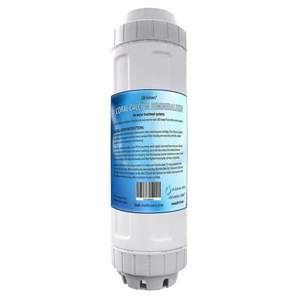 Coral calcium remineralizer cartridge adds minerals to water